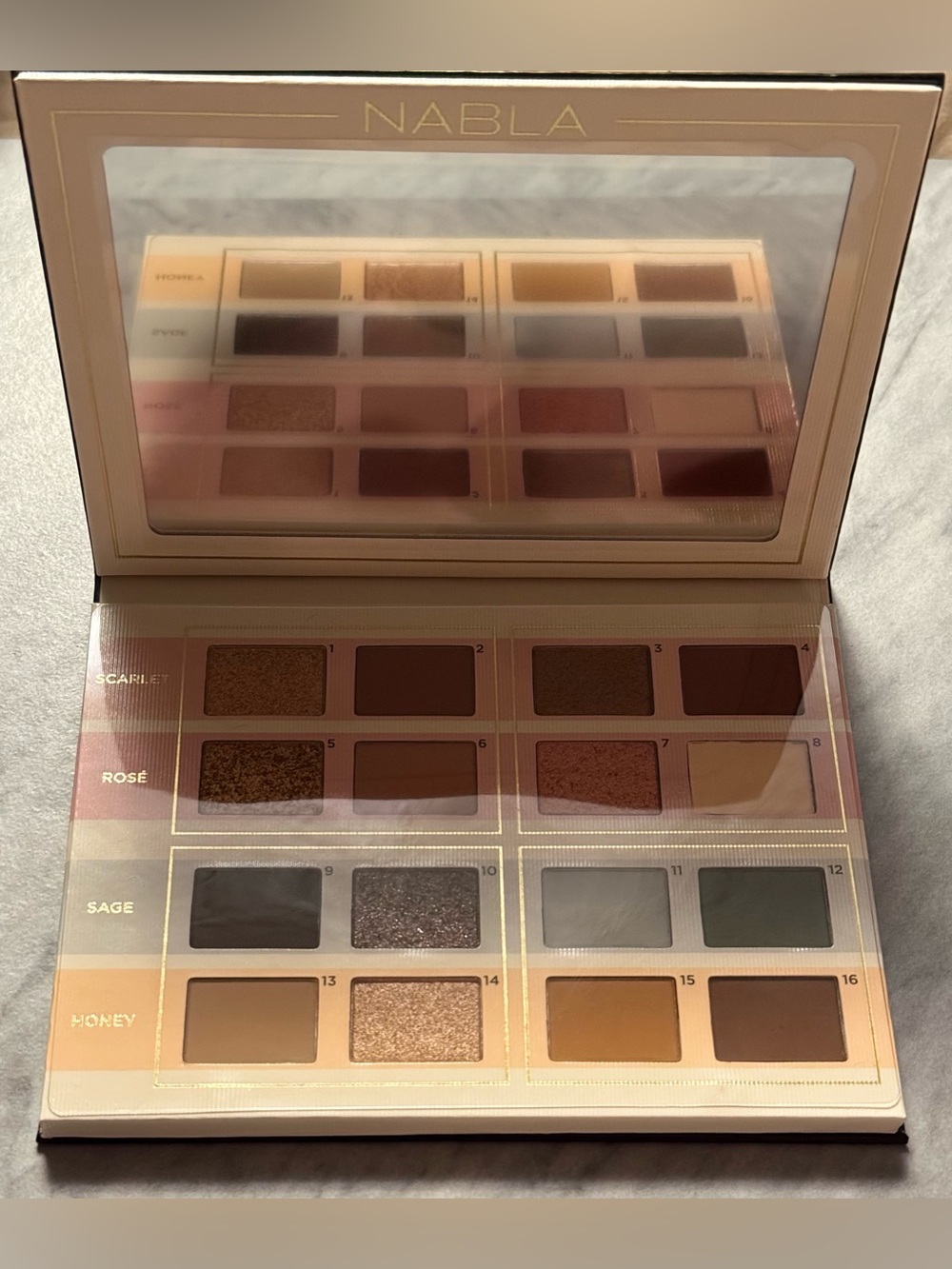 Nabla Read My Mind Eyeshadow Palette - Pigmented Monochromatic Quads - NIB